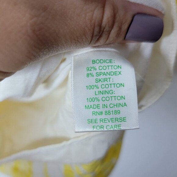 Lilly Pulitzer Strapless Esmeralda Dress‎ Yellow / Navy Blue Mini Plaid Medium M - Picture 5 of 5